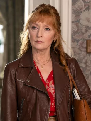 Marble Hall Murders S01 Susan Ryeland Brown Leather Jacket