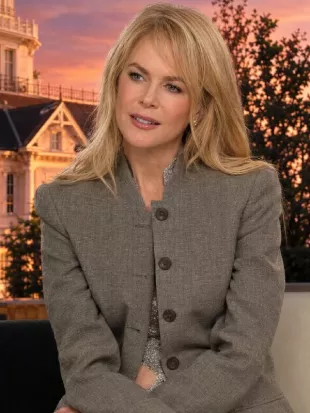 Press Junket 2026 Nicole Kidman Grey Textured Jacket