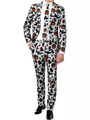 Halloween Pumpkin Grey Suit