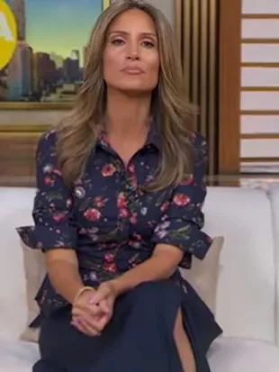 Good Morning America 2026 Rhiannon Ally Blue Floral Shirt Dress