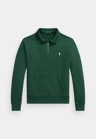 Green Loopback Fleece Quarter-Zip Sweatshirt