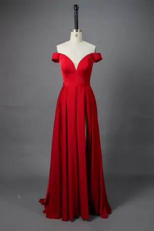 Elegant Simplicity Satin Off-Shoulder