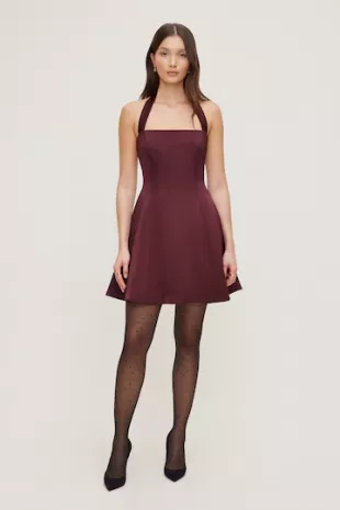 Amaya Satin Halter Mini Dress