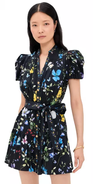 Cora Short Sleeve Tiered Mini Shirt Dress