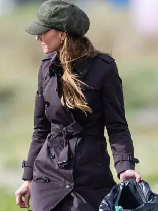 Kate Middleton Ettrick Bay Beach Trench Coat