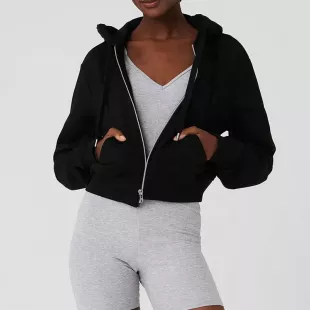 Yoga Routine Cropped Zip Hoodie