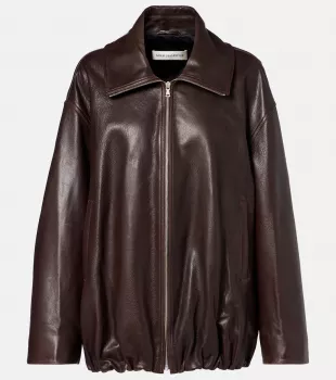 Elisse leather bomber jacket