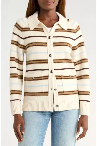 Peggy Stiped Oversized Cardigan