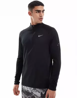 Running Stride Half Zip Sweatshirt in Black