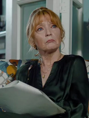 Marble Hall Murders S01 Susan Ryeland Green Silk Blouse