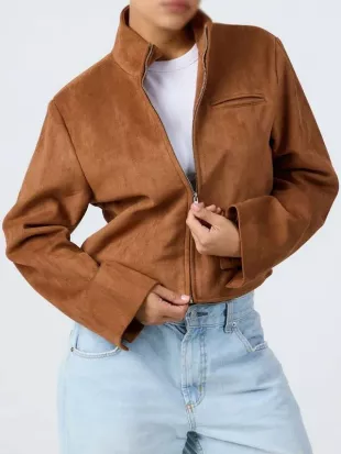 Drawn Together Ester Expósito Suede Leather Jacket