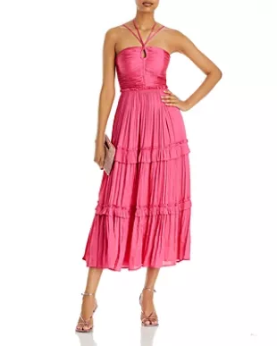 Strappy Ruched Midi Dress