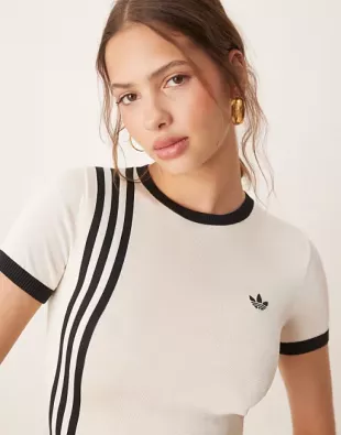 Originals ballet fine knit t-shirt in cream