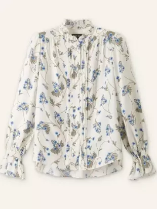 Marble Hall Murders S01 Amelia Bullmore Floral Print Blouse