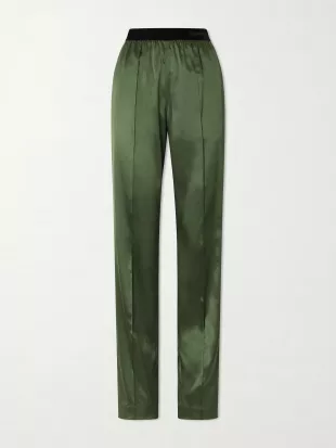 Silk-blend Satin Pants