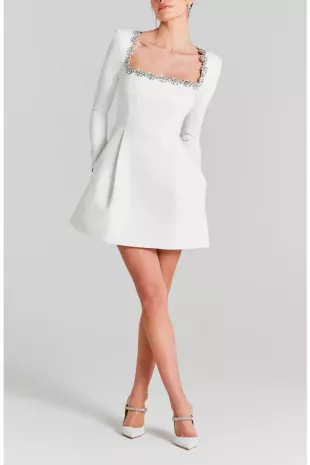 Kimberly Rhinestone Long Sleeve Minidress
