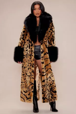 Dakota Leopard Fur Maxi Coat