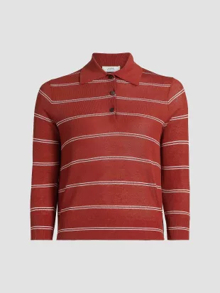 Women's Striped Pique Polo