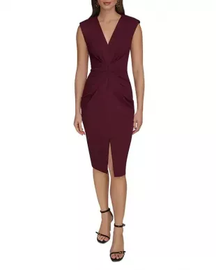 Pleated Crepe Dress