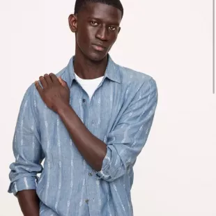 Standard Linen print Shirt Long Sleeve
