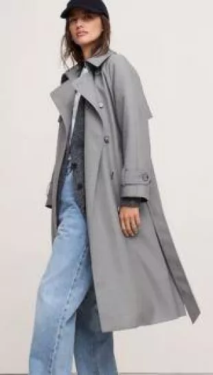 Water-Repellant Italian Wool Trench Coat