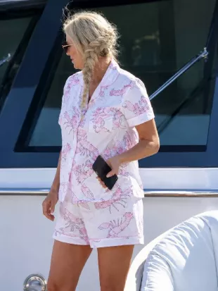 Below Deck Mediterranean S11 White & Pink Lobster Print Pajamas