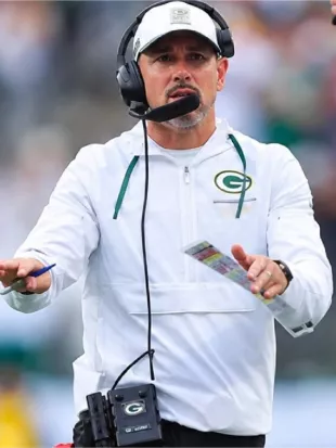 Matt LaFleur 2026 Packers Sideline Anorak White Jacket