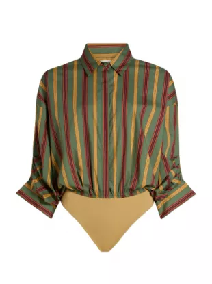 Traverse Striped Stretch Cotton Bodysuit