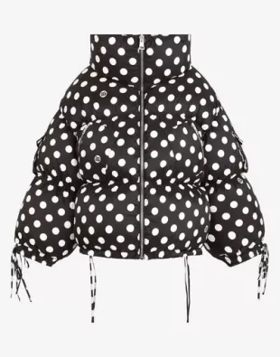 Polka-Dot Nylon Puffer Jacket
