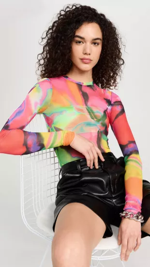 Kaylee Crewneck Mesh Top