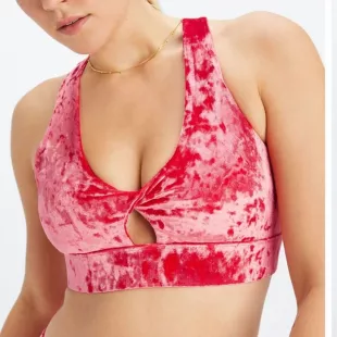 Oasis Crushed Velour Twist Sports Bra