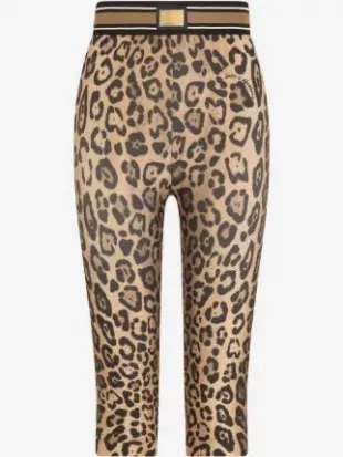 Leopard-print Jersey Cycling Shorts
