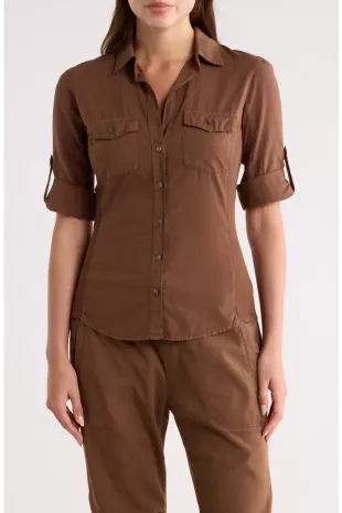 Three quarter Sleeve Button up Shirt