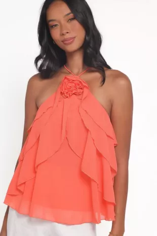 Zorina Halter Neck Chiffon Top