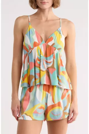 Carefree Print V-Neck Tank