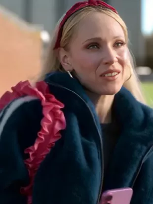 Ted Lasso S04 Keeley Jones Blue Faux Fur Jacket