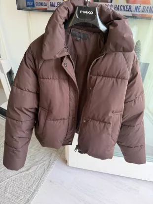 Puffer Bomber Jacket With Faux Fur Lapel
