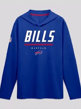 Buffalo Bills 2026 Sideline Blue/Grey Hooded T-Shirt