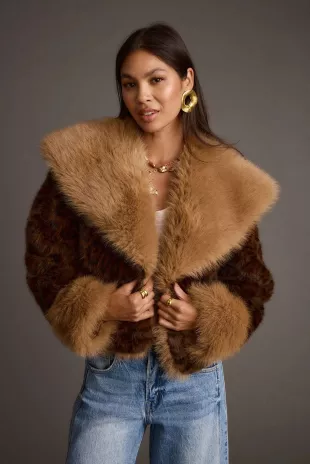 Wild Heart Leopard Faux Fur Cropped Jacket
