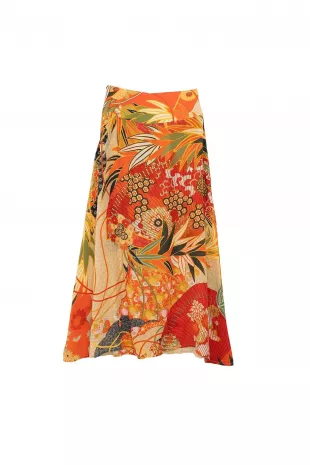 Fans Scarlet A line Maxi Skirt Crepe