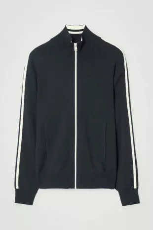 Contrast Stripe Knitted Track Jacket