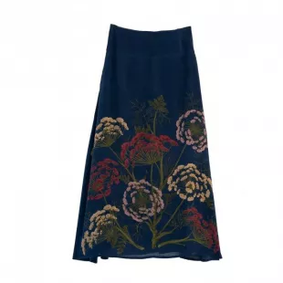 Parsley Seed Navy A-Line Maxi Skirt