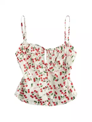 USA Cherry Print Top