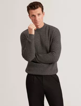 Textured Stitch Marled Knit Jumper