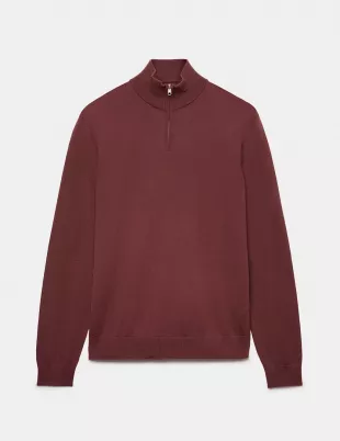 Pure Extra Fine Merino Wool Half Zip Jumper
