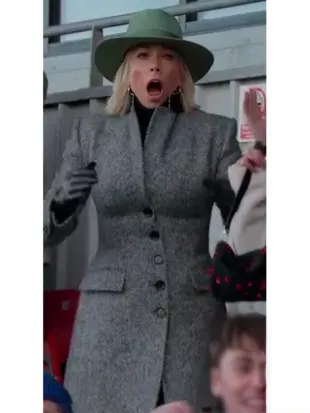 Ted Lasso S4 Hannah Waddingham Grey Herringbone Coat