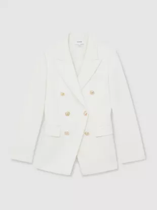 Lily Double Breasted Twill Suit Blazer