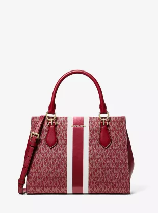 Logo Marilyn Medium Stripe Satchel