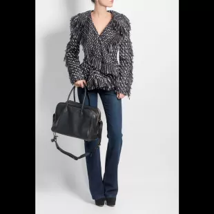 Frayed Bouclé-Tweed Peplum Jacket