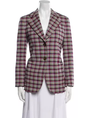 2017 Plaid Print Blazer